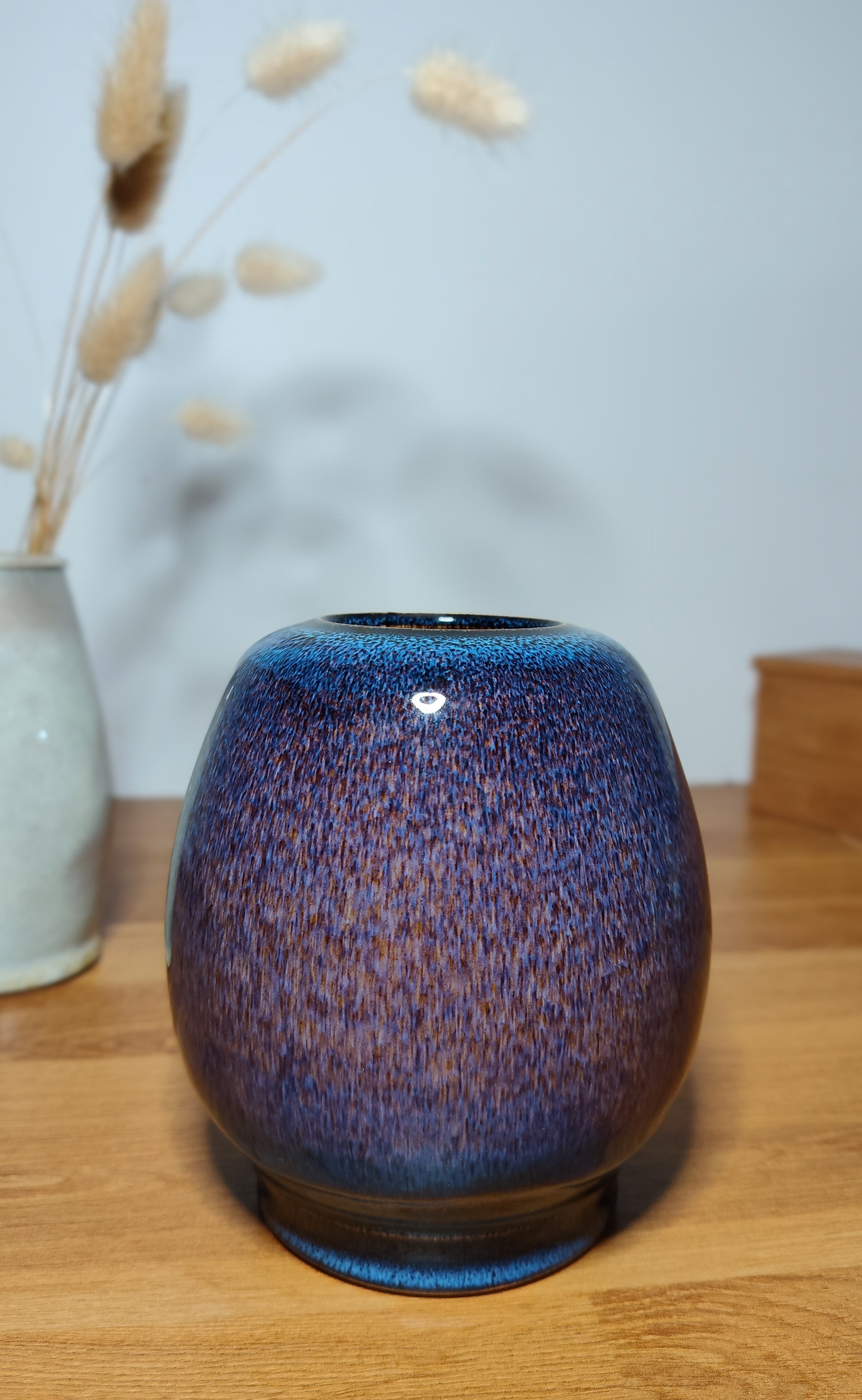 Vase émail bleu de fer