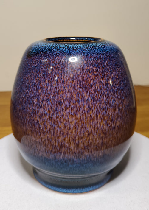 Vase émail bleu de fer