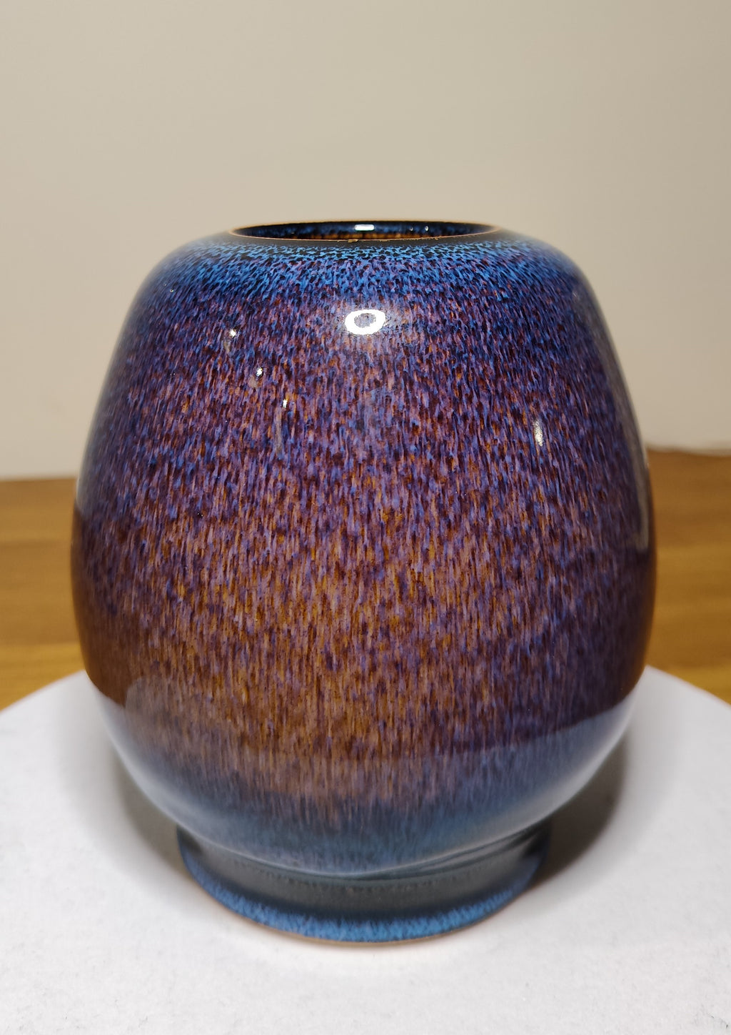 Vase émail bleu de fer