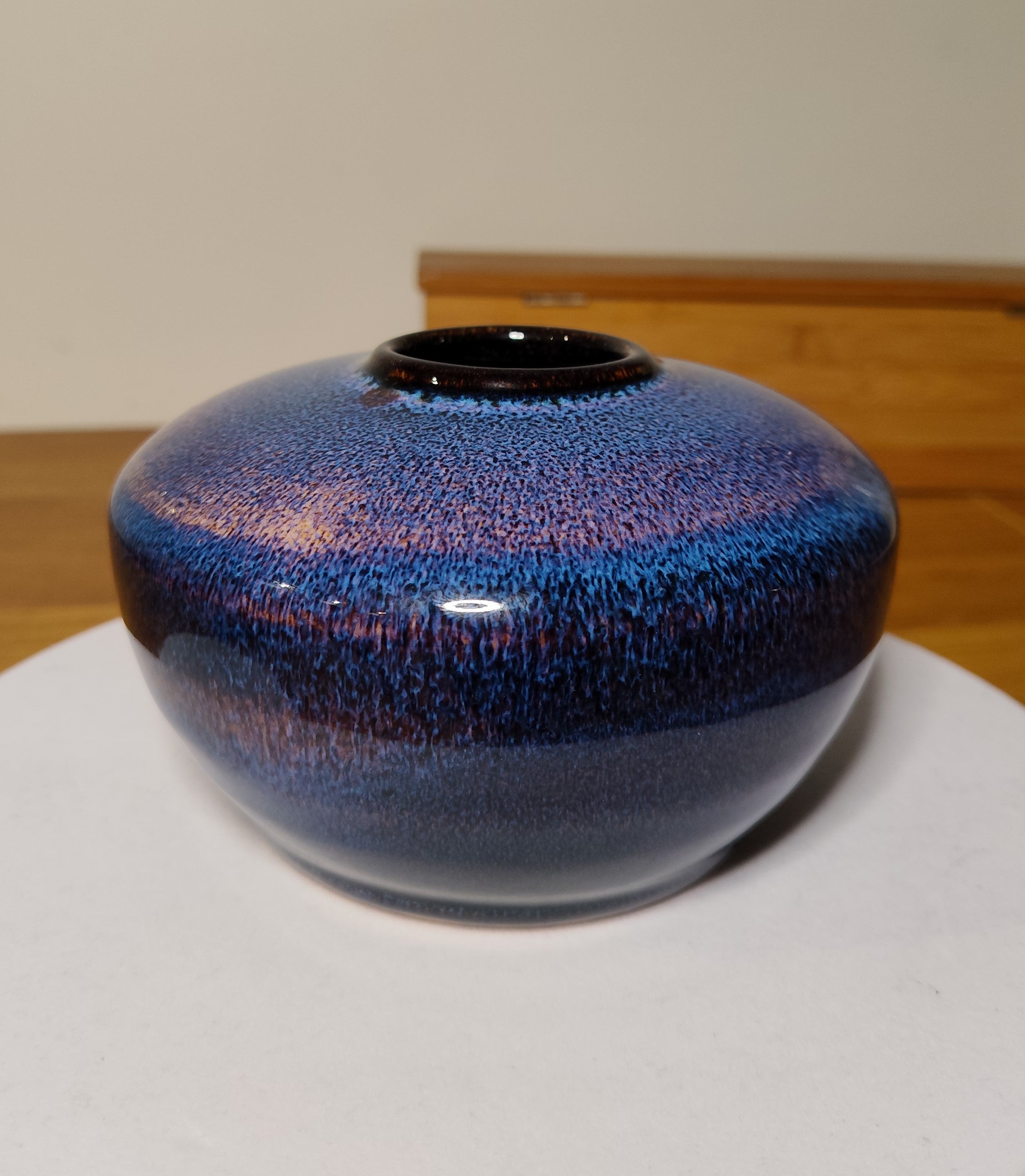 Vase émail bleu de fer