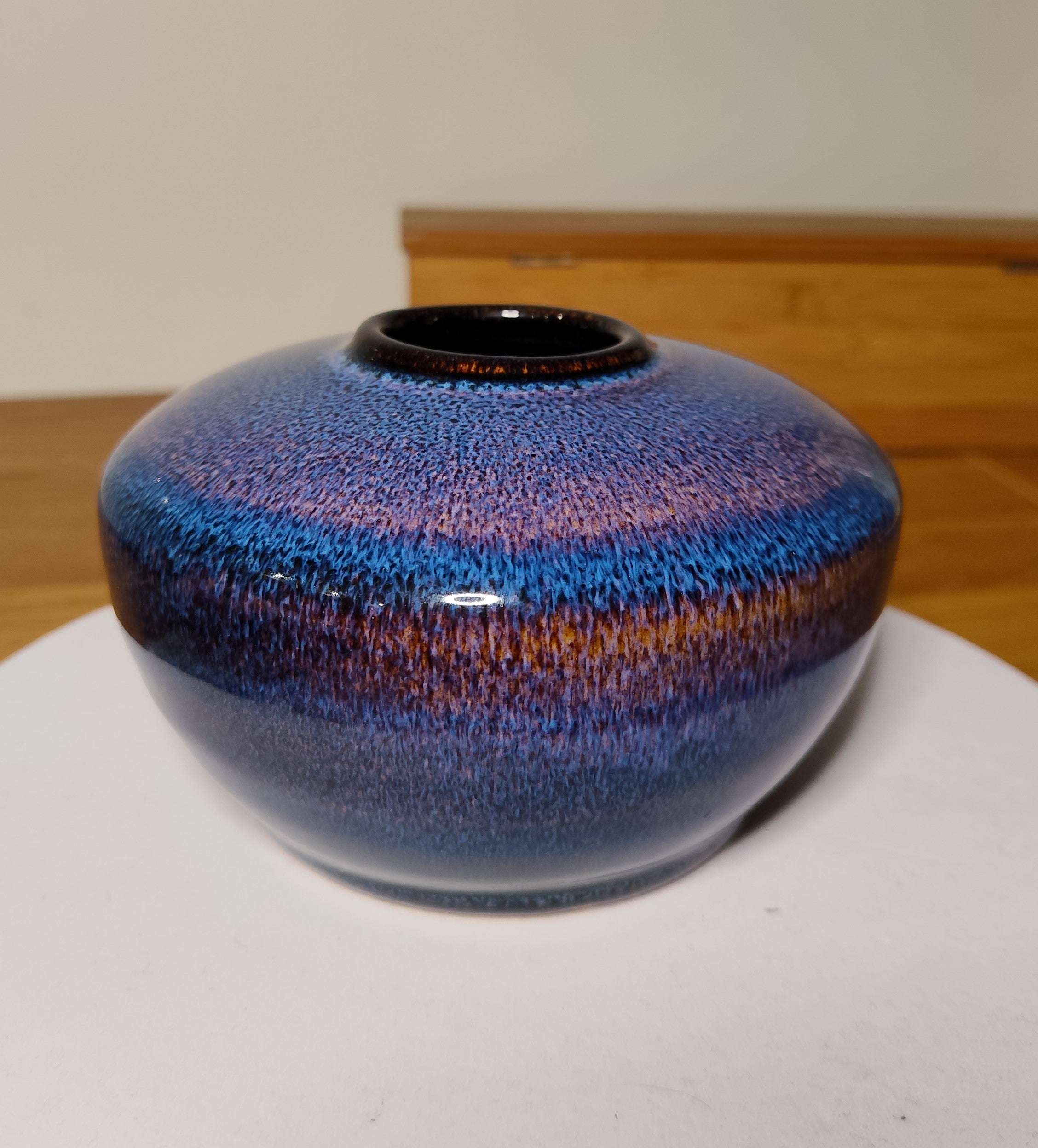 Vase émail bleu de fer
