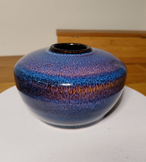 Vase émail bleu de fer