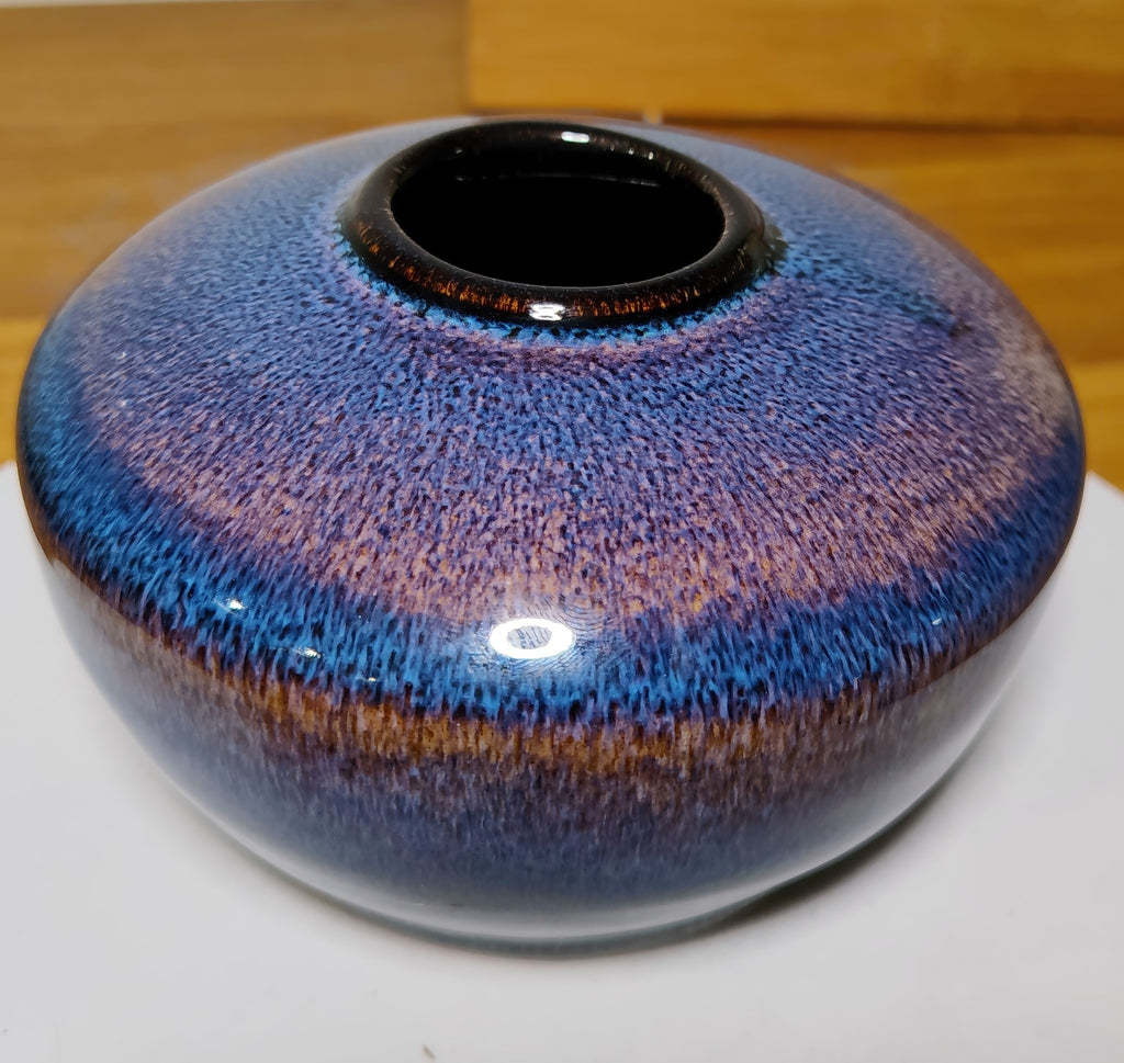 Vase émail bleu de fer