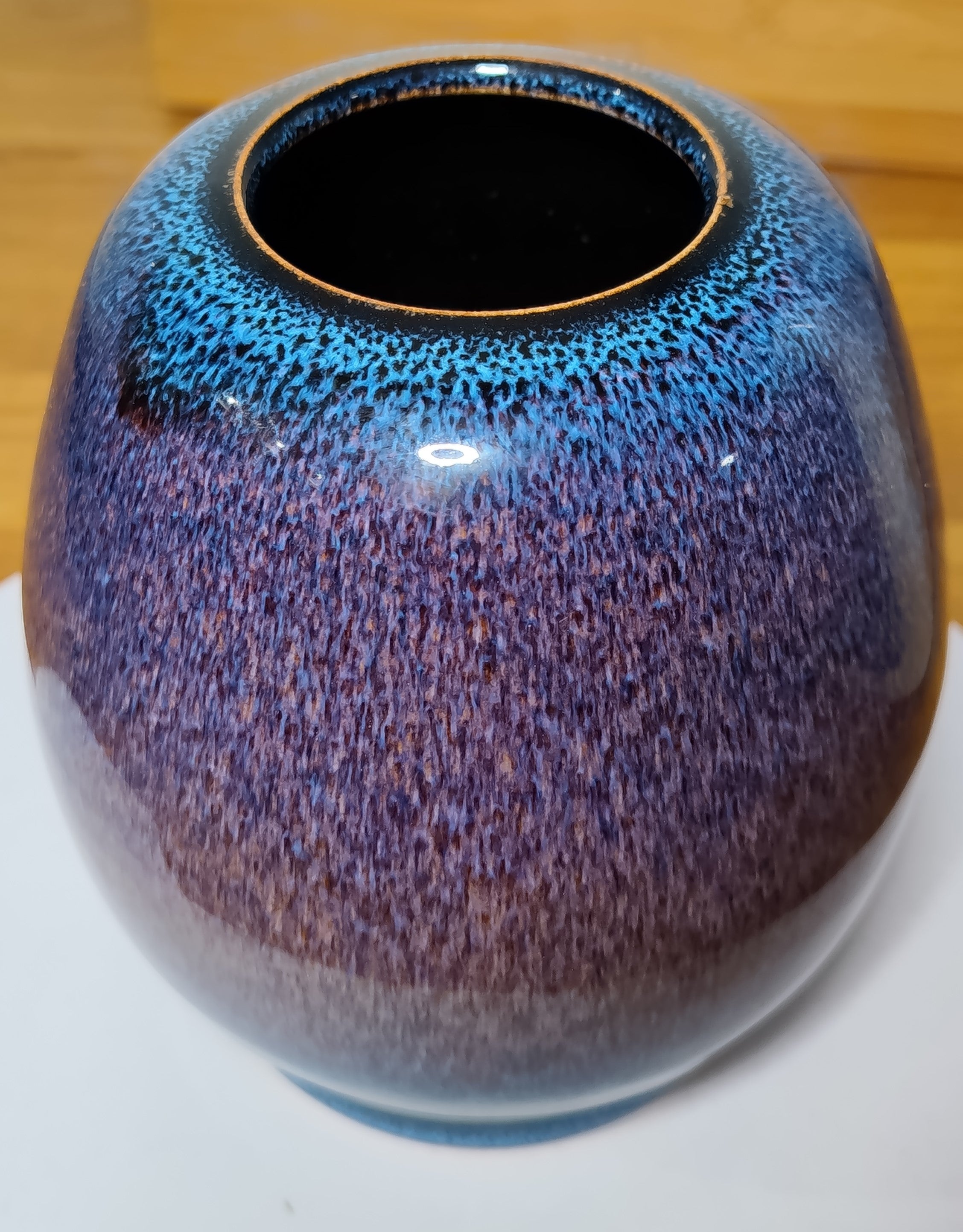 Vase émail bleu de fer