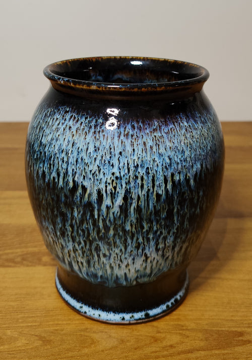 Vase émail bleu de fer