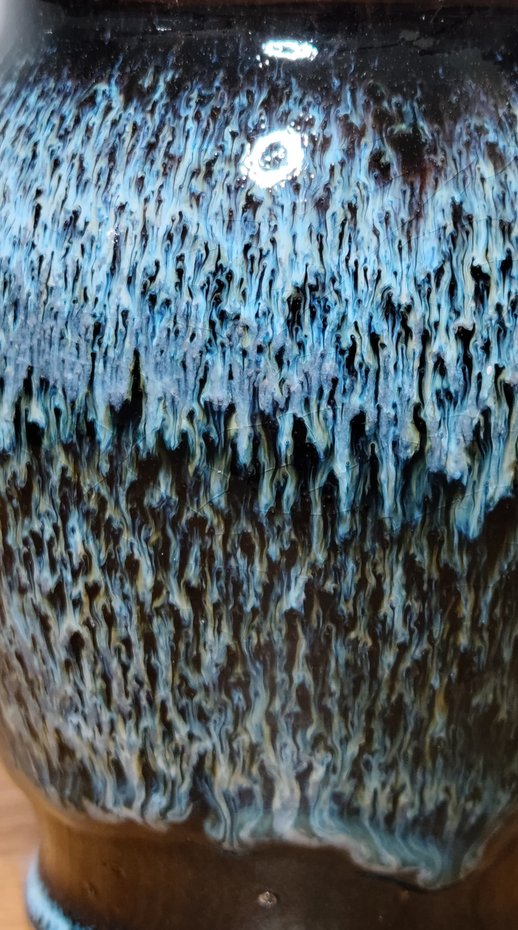 Vase émail bleu de fer