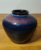 Vase émail bleu de fer