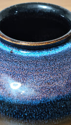 Vase émail bleu de fer